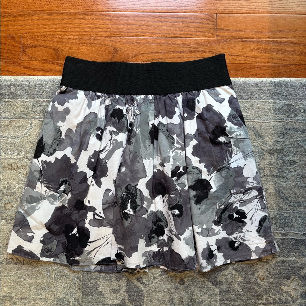 Floral Black and Gray Women's Skirt